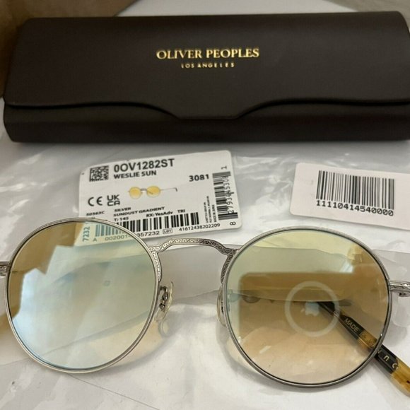 OLIVER PEOPLES WESLIE Optical Frames in White Gold MSRP $601 Rare Find main image 13